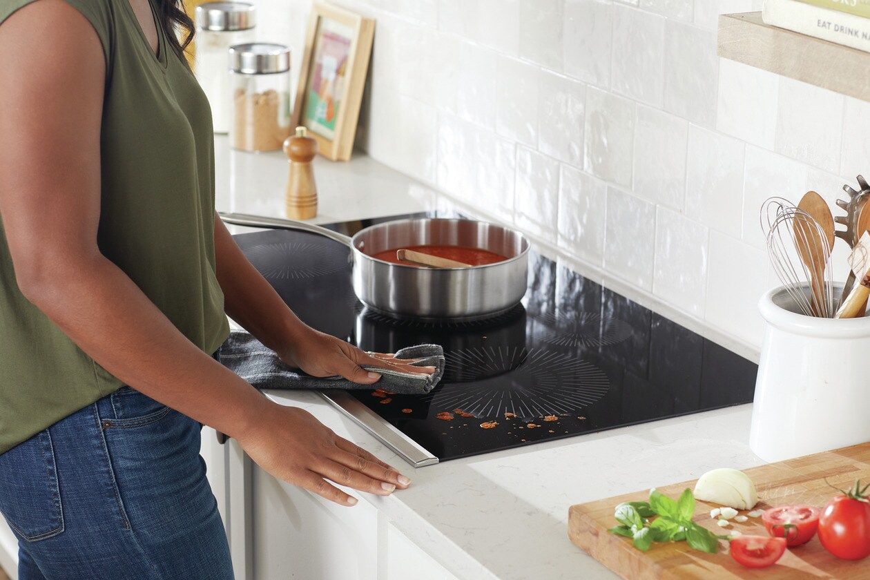 Wipe away cleaning time with the induction cooktop