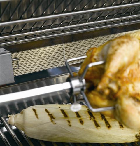 Ceramic-infrared rotisserie burner