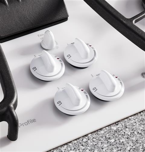 Knob controls with true-white glass surface