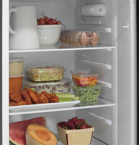 Adjustable spillproof glass shelves