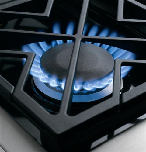 Six sealed 18,000 BTU dual stack burners