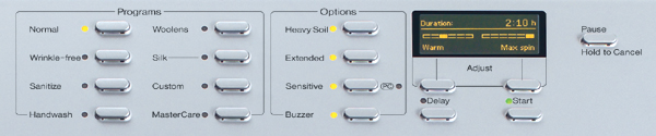 11 MasterCare 7 Standard Wash Cycles