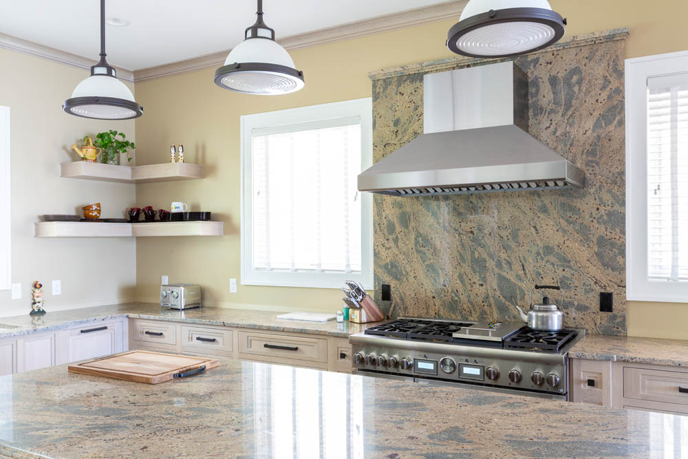 Granite backsplash and countertops