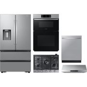 Samsung 5 Piece Appliance Package with RF31CG7400SR Refrigerator, NA30N6555TS Cooktop, NK30N7000US Hood, NQ70CG700DSR Wall Oven & DW80B7071US Dishwasher