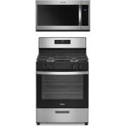 Whirlpool 2 Piece Appliance Package with WFG320M0MS Gas Range & WMH31017HS Microwave