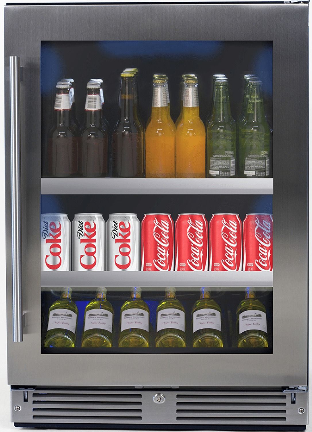 XO XOU24BCGSR 24" Beverage Center - Right Hinge, Stainless Steel Glass Door