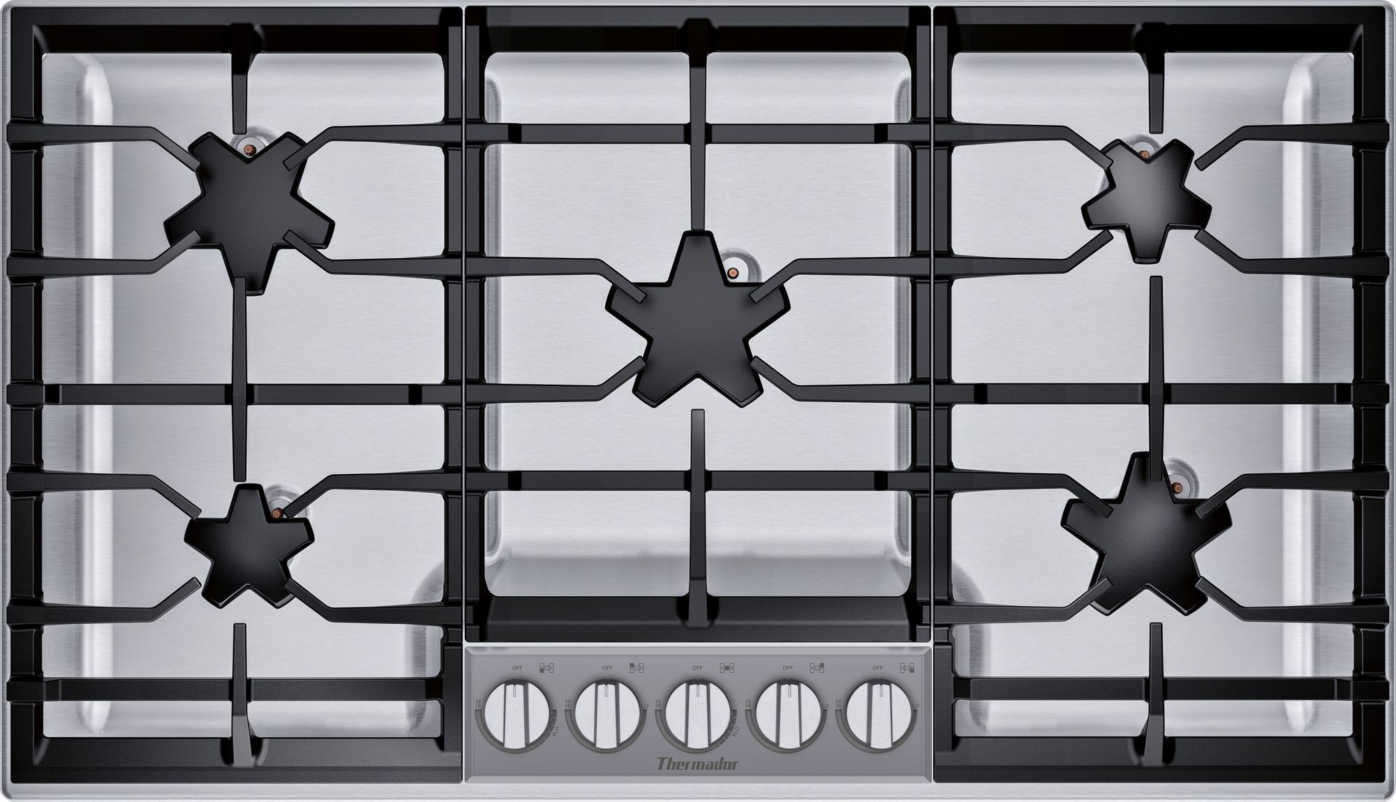 Thermador SGSXP365TS  36" 5 Burner Cooktop - Pedestal Star Burners, 2 w/Extra Low Simmer
