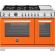 Bertazzoni PRO486BTFEPART Professional 48in Range Dual Fuel Self Clean Arancio Orange