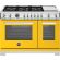 Bertazzoni PRO486BTFEPGIT Professional 48in Range Dual Fuel Self Clean Giallo Yellow