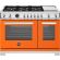 Bertazzoni PRO486BTFGMART Professional 48in Range All Gas Arancio Orange