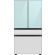 Samsung 29 cu. ft. Smart Bespoke 4-Door French Door Refrigerator with Customizable Panel Colors and Beverage Center with White Glass Middle and Bottom Panels - Morning Blue Glass Top Panel (RF29BB86004M)