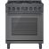 Bosch HDS8045U 800 Series 30 inch Dual Fuel Range, Convection, 5 Burners - Black Stainless Steel
