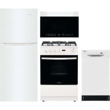 Frigidaire 4 Piece Appliance Package with FFET1222UW Refrigerator, FFGH2422UW Gas Range, FFBD1831UW Dishwasher & UMV1422UW Microwave