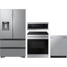 Samsung 4 Piece Appliance Package with RF26CG7400SR Refrigerator, NSI6DG9100SR Range, DW80B7071US Dishwasher & ME11A7710DS Microwave
